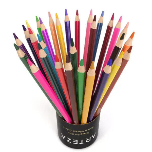 Arteza Colored Pencils, Triangle-Shaped, Assorted Colors, Set for Adults Kids Artists - 48 Pack (ARTZ-8202)