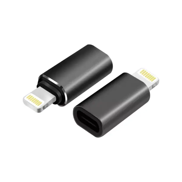 4XEM USB 3.1 Type-C Female to 8-pin Lightning Male Adapter - 1 x Type C Female USB - 1 x Lightning Male Proprietary Connector - Black