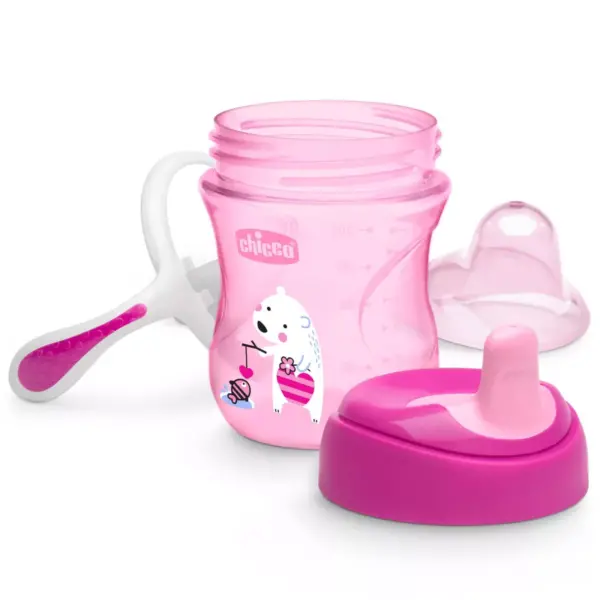 Chicco First Spout Trainer Portable Drinkware Sippy Cup - Pink - 2pk/7oz Each