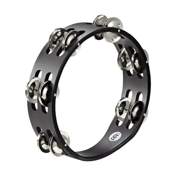 Meinl Compact Wood Tambourine Two Rows Steel Jingles Black