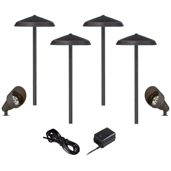 John Timberland Bronze LED Spot and Dome Path Light Landscape Kit