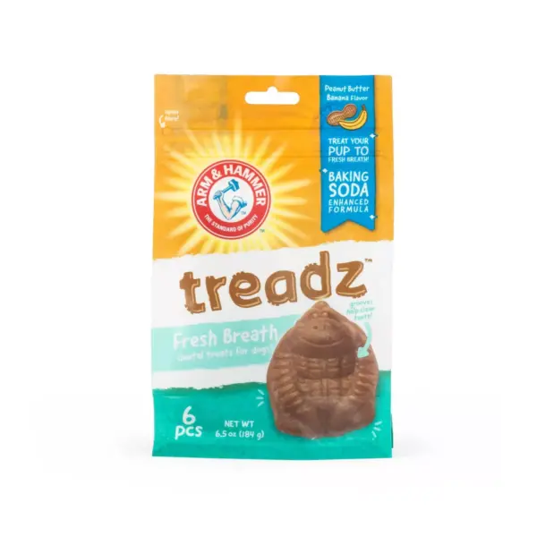 Arm & Hammer Treadz Peanut Butter Flavor Dental Dog Treats - 6ct