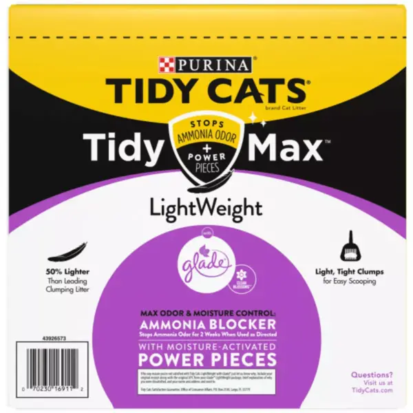 Purina Tidy Cats Clumping Lightweight Cat Litter Tidy Max Glade Clean Blossoms Multi Cat - 17lb Box