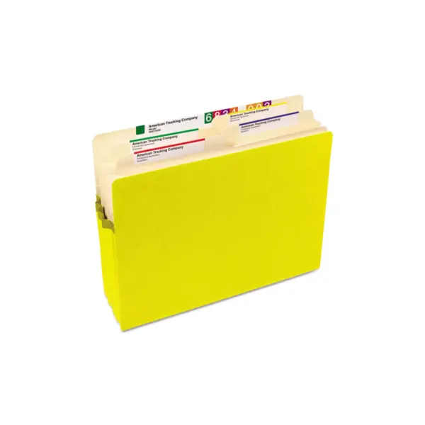 Smead 3 1/2" Exp Colored File Pocket Straight Tab Letter Yellow 73233