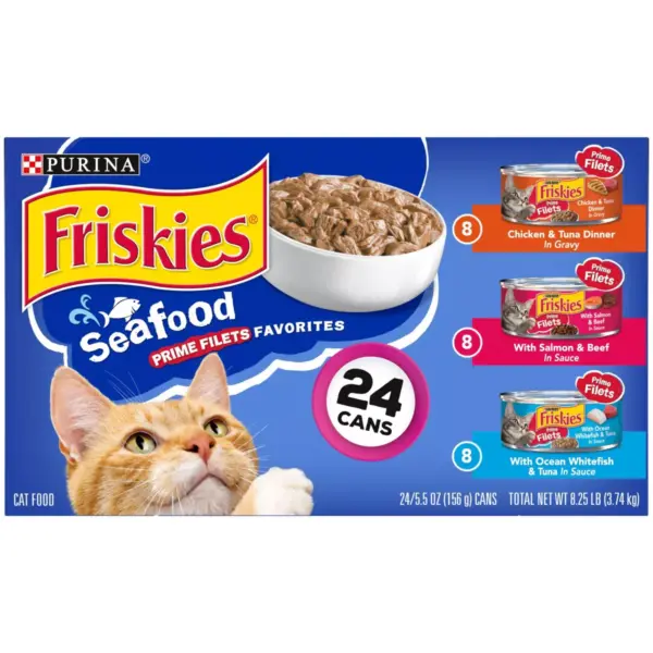 Purina Friskies Seafood Prime Filets Wet Cat Food - 5.5oz/24ct Variety Pack