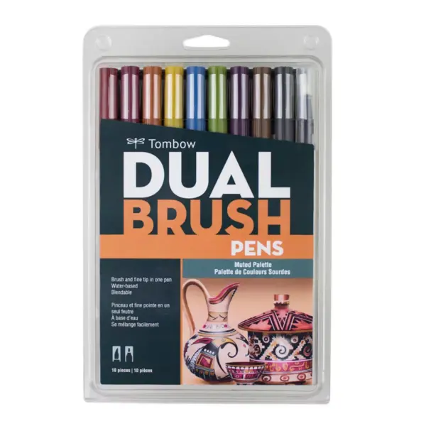 Tombow 10ct Dual Brush Pen Art Markers - Muted