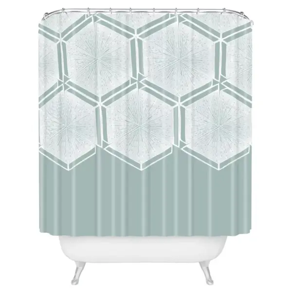 Honeycomb Shower Curtain Blue - Deny Designs