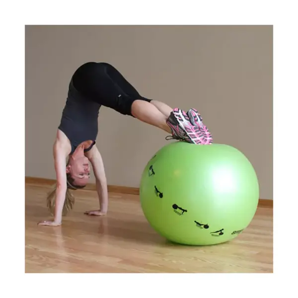 Prism Fitness 65cm Smart Self-Guided Fitness Stability Exercise Ball for Yoga, Pilates, and Office Ball Chair, Yellow