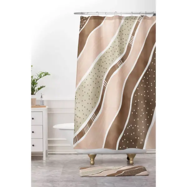 Marta Barragan Camarasa Abstract Dune Strokes Memory Foam Bath Mat Brown - Deny Designs