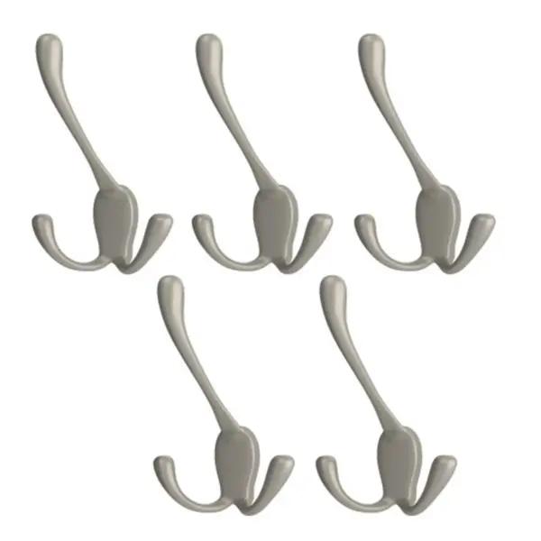 Rev-A-Shelf Sidelines CTWSL-HK-SN-5 Decorative Closet Organizing Wall Hooks for Hanging Aprons, Hats, or Jewelry, Satin Nickel (5 Pack)