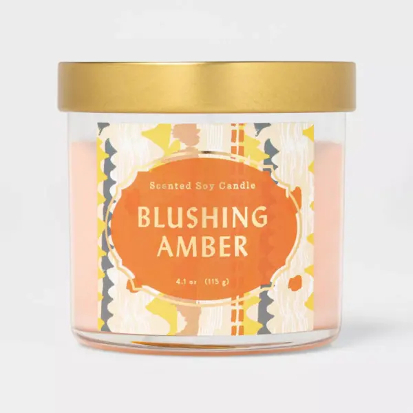 4.1oz Lidded Glass Jar Blushing Amber Candle - Opalhouse™