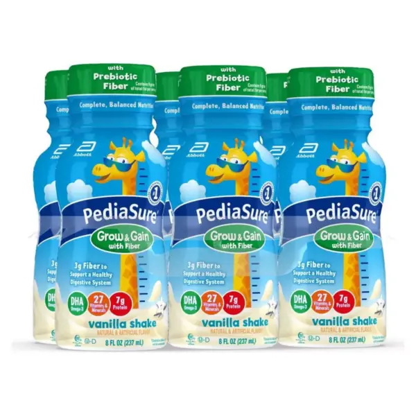 PediaSure Grow & Gain with Fiber Kids' Nutritional Shake Vanilla - 6 ct/48 fl oz