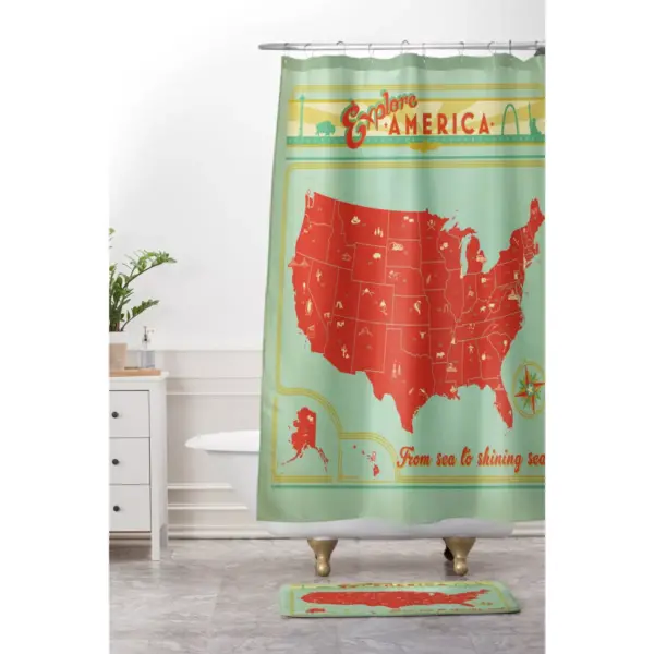 24" x 36" Explore America Bath Rug Green - Deny Designs