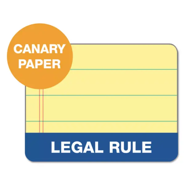 Tops The Legal Pad Ruled Perforated Pads 8 1/2 x 11 Canary 50 Sheets 3 Pads/Pack 75327