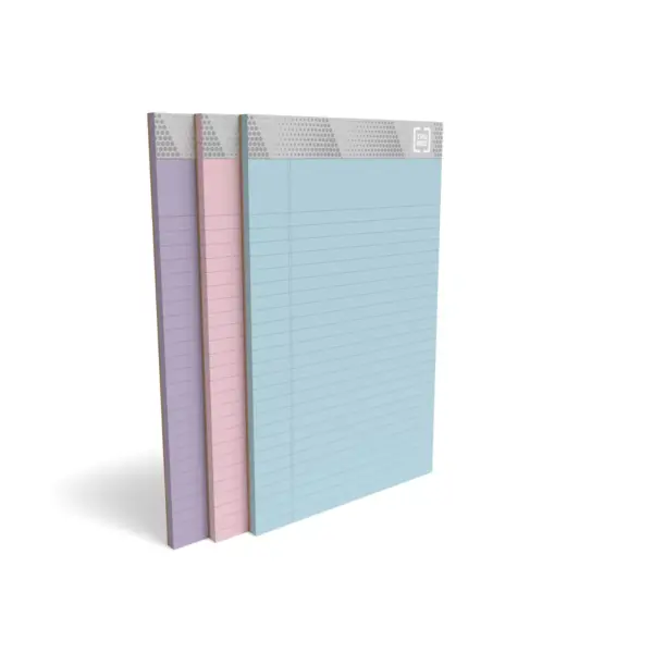 TRU RED Notepads, 5" x 8", Narrow Ruled, Pastels, 50 Sheets/Pad TR57356