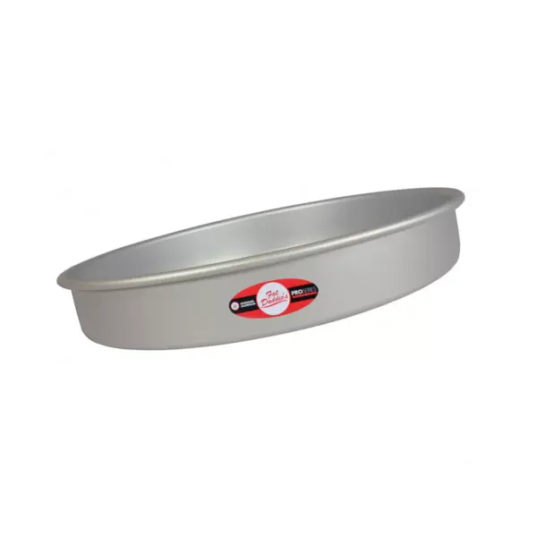 Fat Daddio's PRD-122 Anodized Aluminum Round Cake Pan with Solid Bottom, 12 x 2"