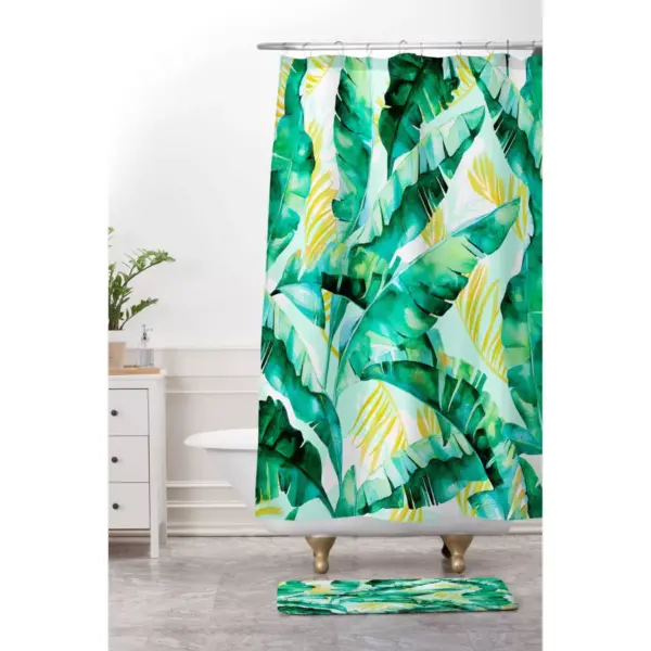 Marta Barragan Camarasa Banana Leaf Shower Curtain Green - Deny Designs