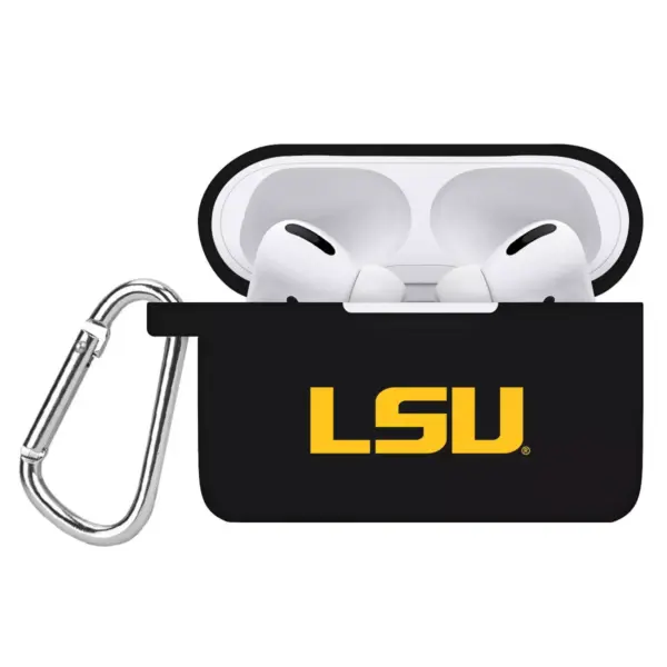 NCAA LSU Tigers Apple AirPods Pro Compatible Silicone Battery Case Cover - Black