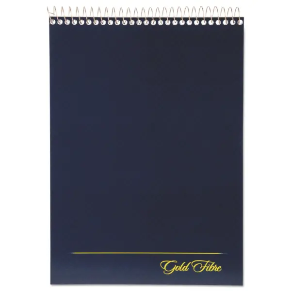 Ampad Gold Fibre Wirebound Writing Pad w/Cover 8 1/2 x 11 3/4 White Navy Cover 20815