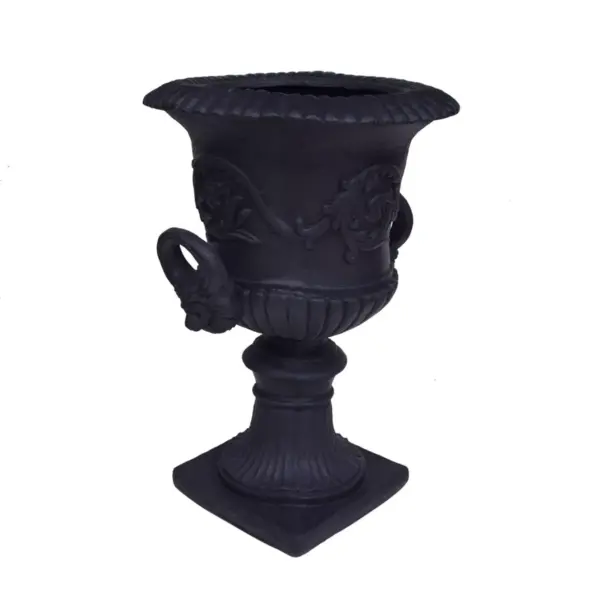 28.25" Adonis Lightweight Concrete Patio Urn Planter Black - Christopher Knight Home