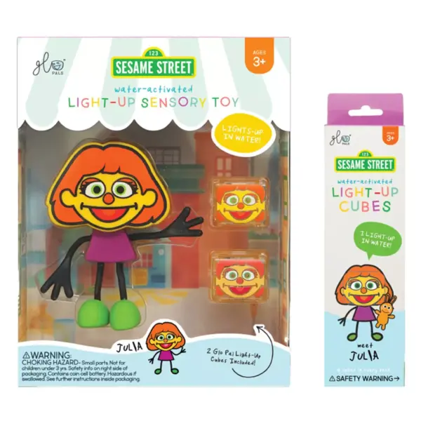 Glo Pals Sesame Street Character Julia & 6 Light Up Water Cubes