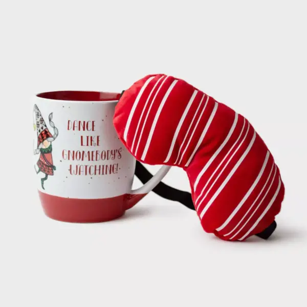 16oz Ceramic Dance Like Mug and Eye Mask Gift Set - Peppermint & Pine