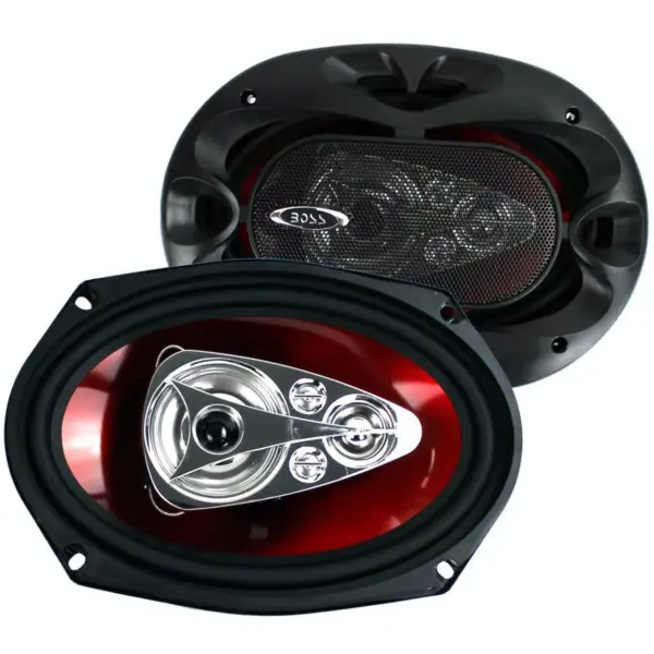 Boss CH6950 6x9" 5-Way 600W Car Speakers + QTW6X9 Angled 6x9" Speaker Box