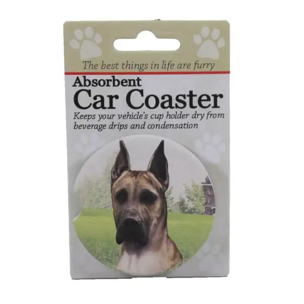 Car Coaster 2.5" Great Dane Car Coaster Absorbant E & S Pet  -  Coasters