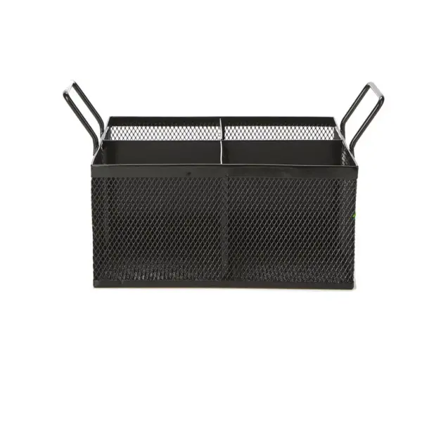 Mind Reader 4 Section Mesh Cutlery Caddy, Black