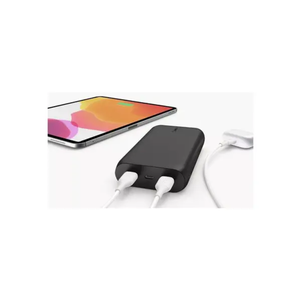 Belkin 20000mAh 2-port Power Bank with 30W Power Delivery and 2ft USB-C to USB-C cable - Black