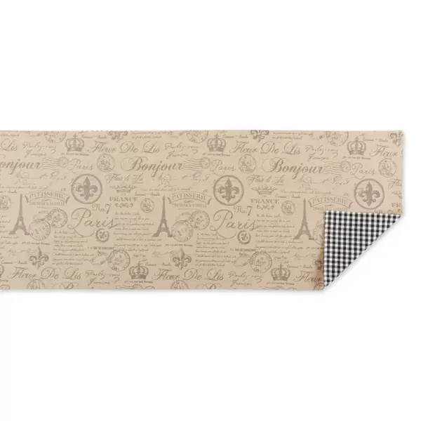 Black French Flourish Printed Table Runner - Design Imports