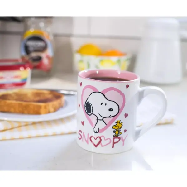 Silver Buffalo Peanuts Snoopy And Woodstock Ceramic Mug | Holds 14 Ounces | Toynk Exclusive