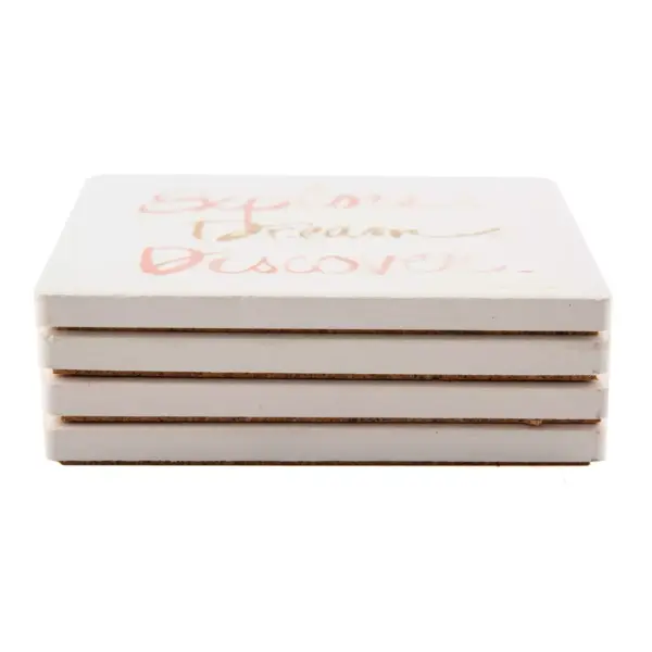 4pk Ceramic Explore Dream Discover Coasters - Thirstystone