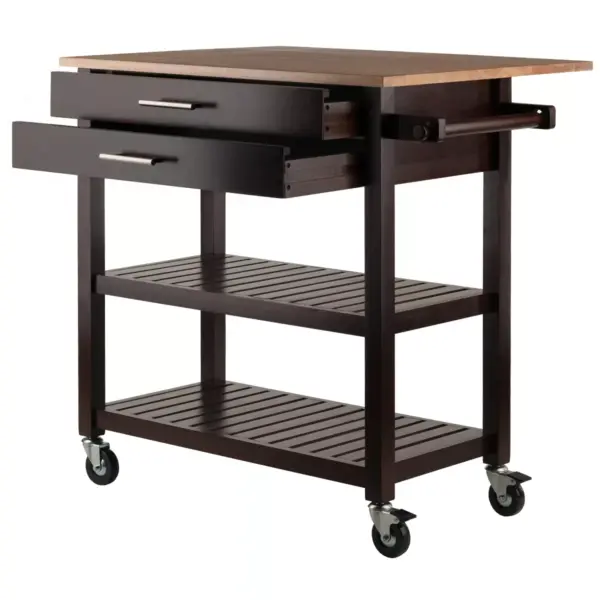 Langdon Kitchen Cart Cappuccino - Winsome