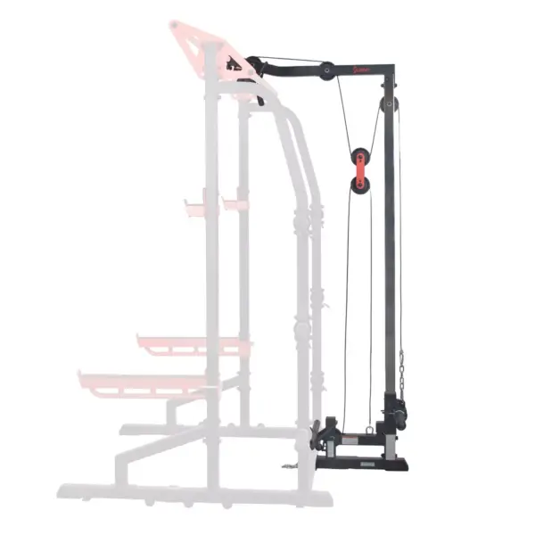 Sunny Health & Fitness Lat Pull Down Attachment Pulley System for Power Racks