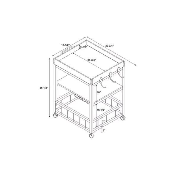 Austin Kitchen Cart Metal/Wood - Linon