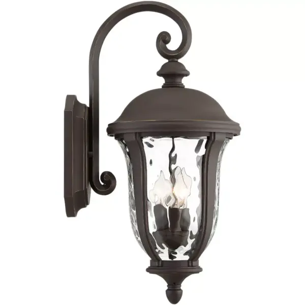 John Timberland Traditional Outdoor Wall Light Fixture Bronze 22 1/4" Clear Hammered Glass for Exterior House Porch Patio Deck