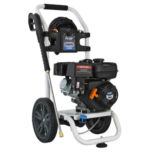 Pulsar W31H19 3,100 PSI Gas Powered Pressure Washer with Ergonomic Spray Gun, EZ Start Pump Valve, and Onboard Detergent Tank, Black