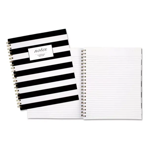 Cambridge Black & White Striped Hardcover Notebook 11 x 8 7/8 80 Sheets 59010