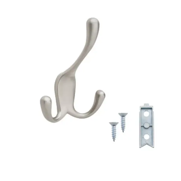 Rev-A-Shelf Sidelines CTWSL-HK-SN-5 Decorative Closet Organizing Wall Hooks for Hanging Aprons, Hats, or Jewelry, Satin Nickel (5 Pack)