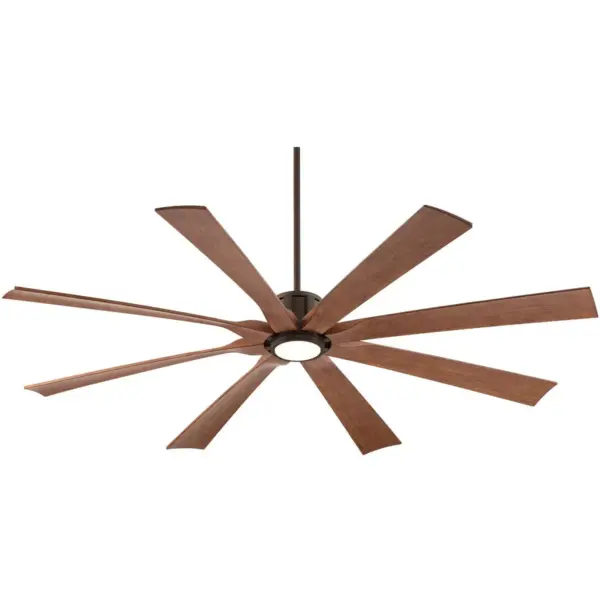 70" Possini Euro Design Modern Outdoor Ceiling Fan with Light LED Dimmable Remote Oil Rubbed Bronze Koa Damp Rated for Patio Porch