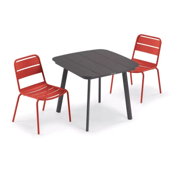 Eiland 3pc Patio Set with 36" Square Dining Table & 2 Kapri Side Chairs - Venetian - Oxford Garden