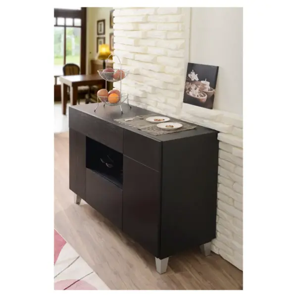 Darrell Contemporary 2 Cabinet Server Wood/Black - HOMES: Inside + Out