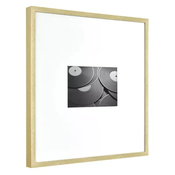 12.5" x 12.5" Matted to 4" x 6" Thin Metal Gallery Frame Brass - Project 62™