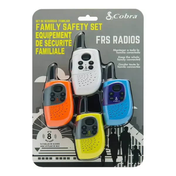 Cobra SH130-4 Four pk 8 Mile Walkie Talkies - Yellow (SH130-4)