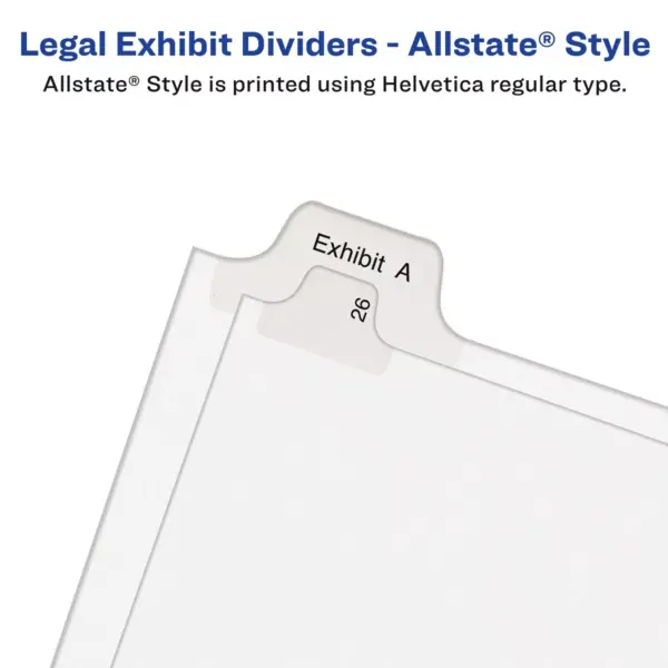 Avery Allstate-Style Legal Exhibit Side Tab Divider Title: B Letter White 25/Pack 82164