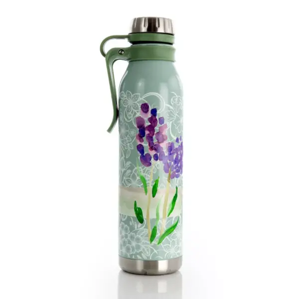 Gibson Elite Lavender Cottage 25 Ounce Stainless Steel Thermal Bottle