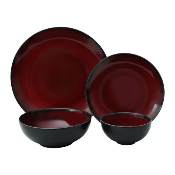 16pc Stoneware Soma Dinnerware Set Red - Sango