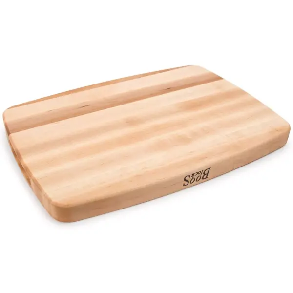 John Boos Block 14 Inch Wide Reversible Oval Cutting/Carving Board with Juice Groove, 20 x 14 x 1.5 Inch, Solid Maple Wood