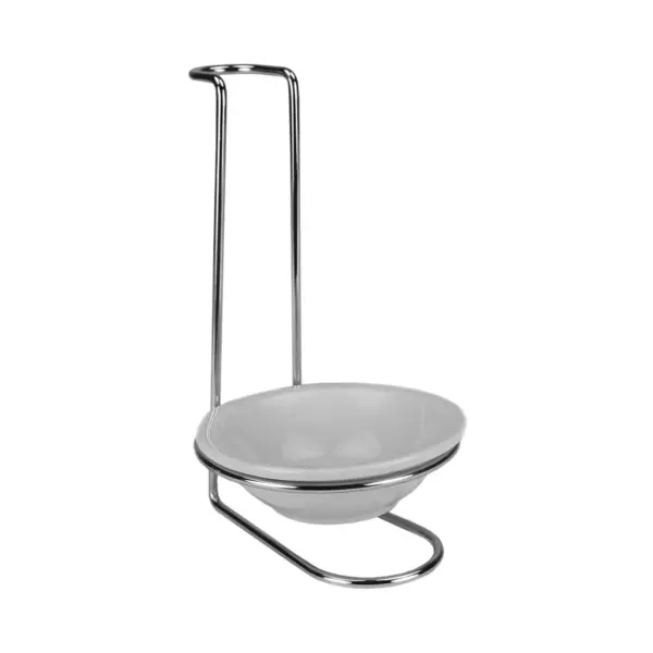 Home Basics Spoon Rest with Tray and Spoon, Chrome